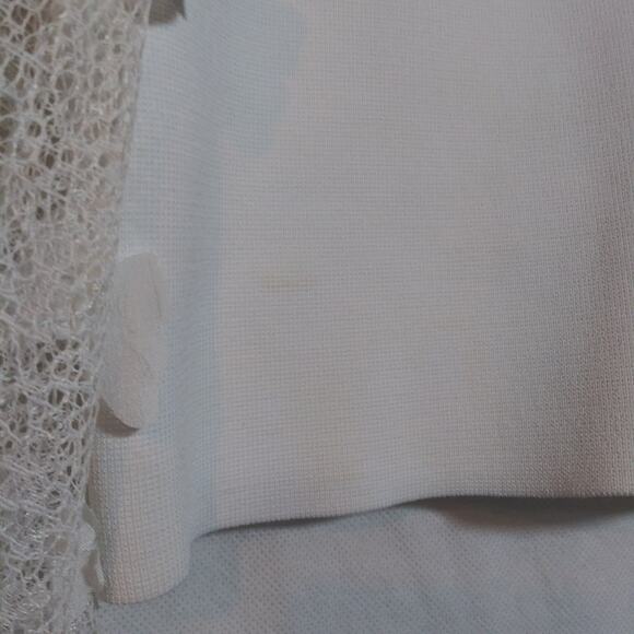 Free People Intimately Flutter By Crop Top Elegant White Lace Sleeve Size S - Picture 8 of 9
